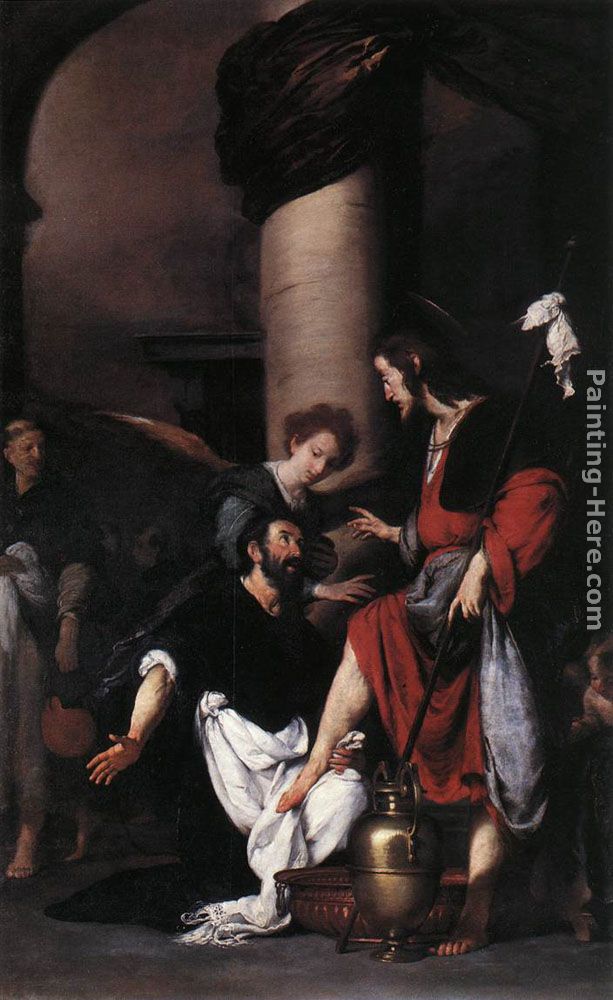 St Augustine Washing the Feet of Christ painting - Bernardo Strozzi St Augustine Washing the Feet of Christ art painting